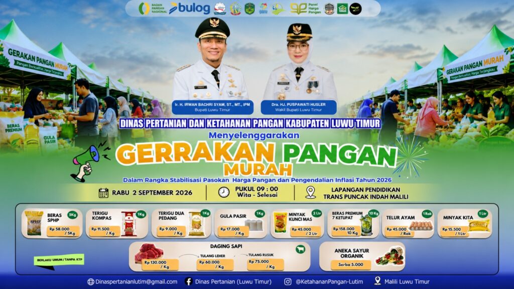 Gerakan Pangan Murah di Luwu Timur yang digelar di Trans Puncak Indah Malili