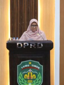 Rapat paripurna DPRD Luwu Timur saat Fraksi PAN menyampaikan pendapat akhir Perubahan APBD 2026
