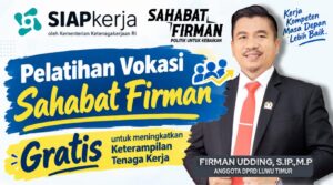 Legislator Fraksi PAN Luwu Timur Firman Udding saat menggelar pelatihan vokasi gratis