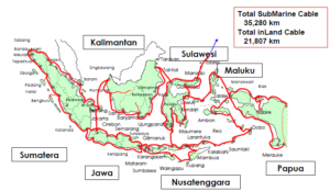 Peta proyek jaringan serat optik Palapa Ring Indonesia