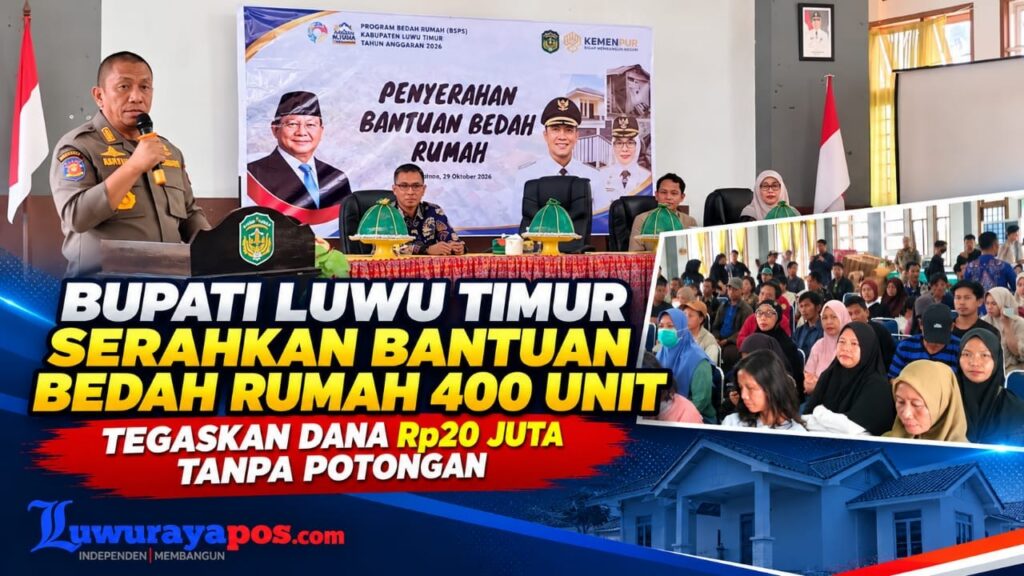 Berita Lutim: Bupati Irwan menyerahkan bantuan bedah rumah kepada warga Mangkutana