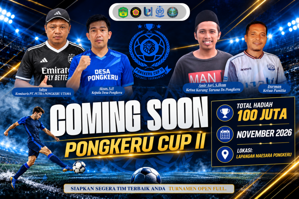 Turnamen sepak bola Pongkeru Cup II di Luwu Timur, salah satu berita lutim dari dunia olahraga daerah