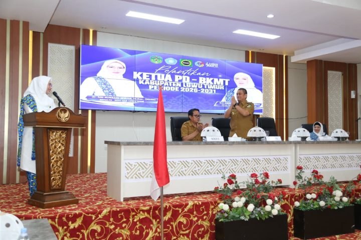 Berita Luwu Timur: pelantikan pengurus BKMT Kabupaten Luwu Timur periode 2026-2031 di Aula Sasana Praja