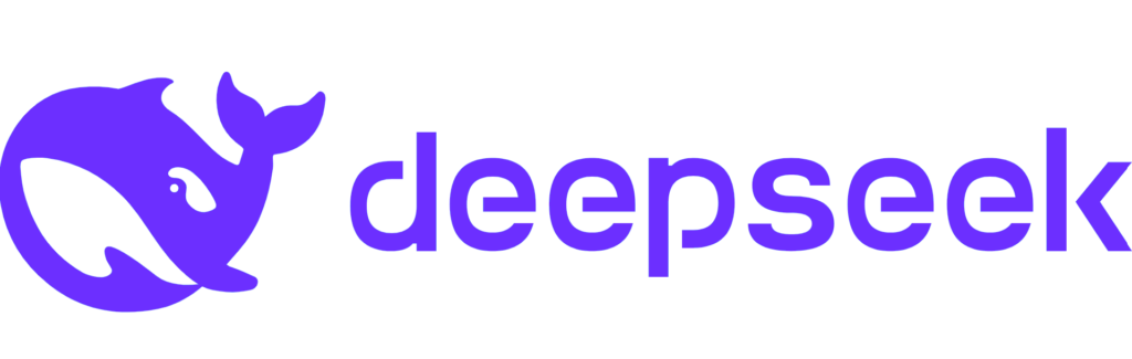 Logo DeepSeek berwarna ungu di atas latar terang