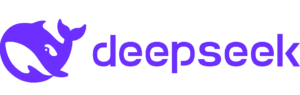 Logo DeepSeek berwarna ungu di atas latar terang