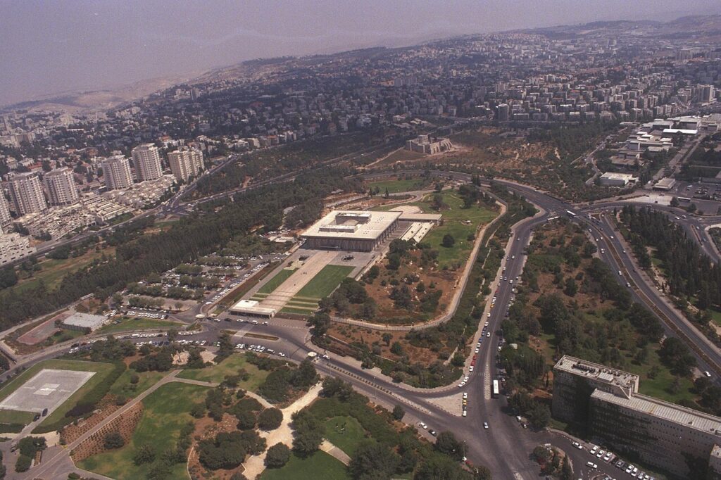 Gedung Knesset, parlemen Israel, di Yerusalem
