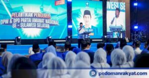 Suasana pelantikan pengurus DPW dan DPD PAN Sulawesi Selatan di Hotel Claro Makassar