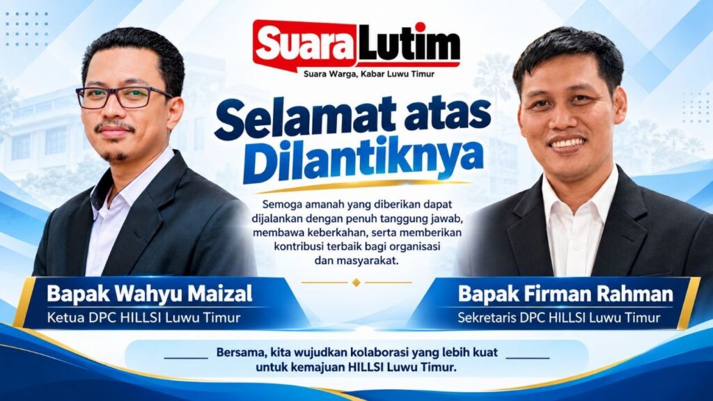 Wahyu Maizal Ketua DPC HILLSI Luwu Timur dan Firman Rahman Sekretaris DPC HILLSI Luwu Timur