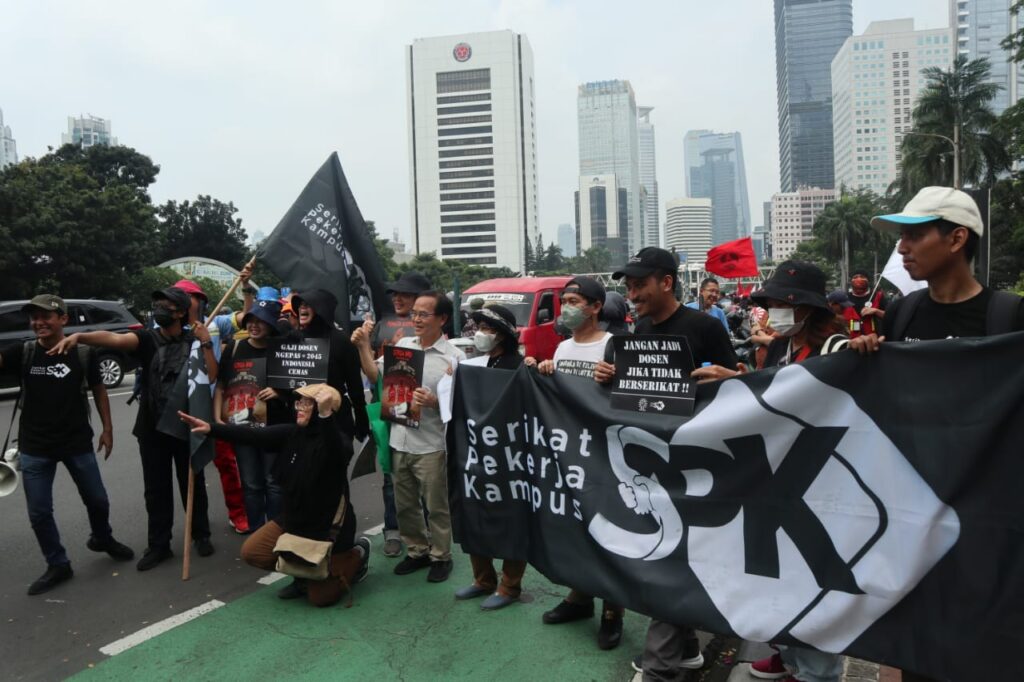 Peringatan Hari Buruh Internasional dengan aksi massa pekerja di Indonesia