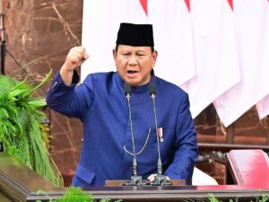 Presiden Prabowo Subianto saat menyampaikan pidato kenegaraan