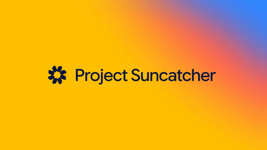 Ilustrasi resmi Google untuk Project Suncatcher, proyek satelit pusat data kecerdasan buatan di orbit rendah Bumi