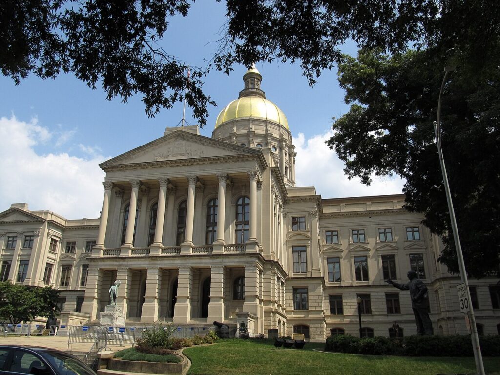 Gedung Kapitol Negara Bagian Georgia di Atlanta, tempat otoritas pemilu Georgia berkedudukan