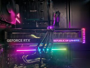 Kartu grafis NVIDIA GeForce RTX 4090 yang terpasang di komputer