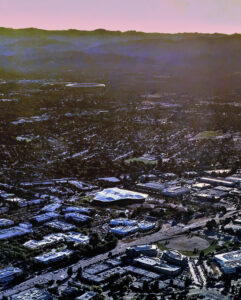 Tampak udara kampus kantor NVIDIA di Santa Clara, California