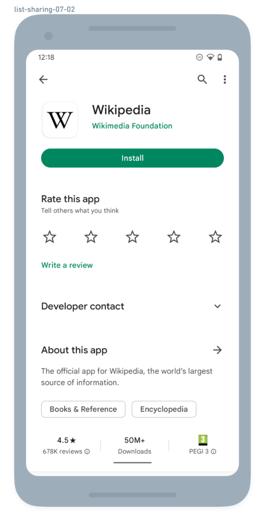 Tampilan unduhan aplikasi di Google Play Store pada perangkat Android