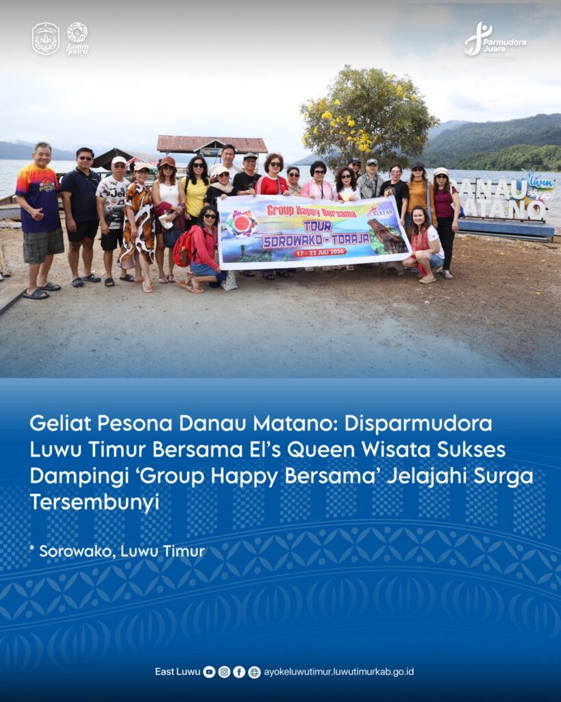 Rombongan wisatawan menikmati kawasan wisata Luwu Timur di sekitar Danau Matano